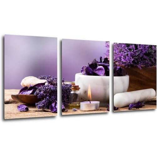 Tablou Lavender still life - 150 x 70 cm (3-piese)