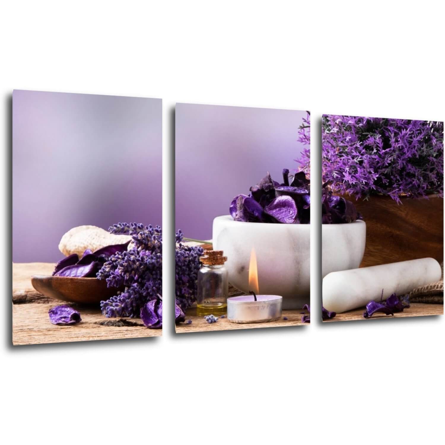 Tablou Lavender still life - 120 x 60 cm (3-piese)