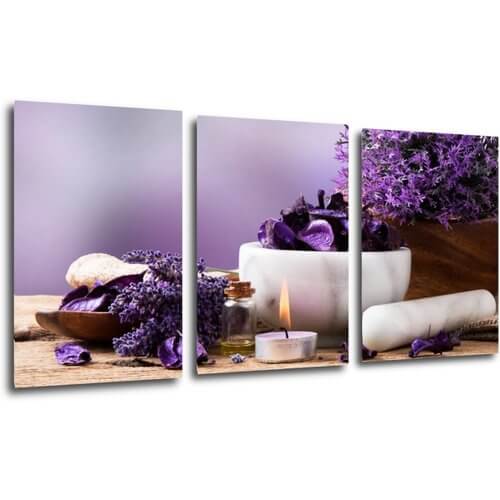 Tablou Lavender still life - 120 x 60 cm (3-piese)