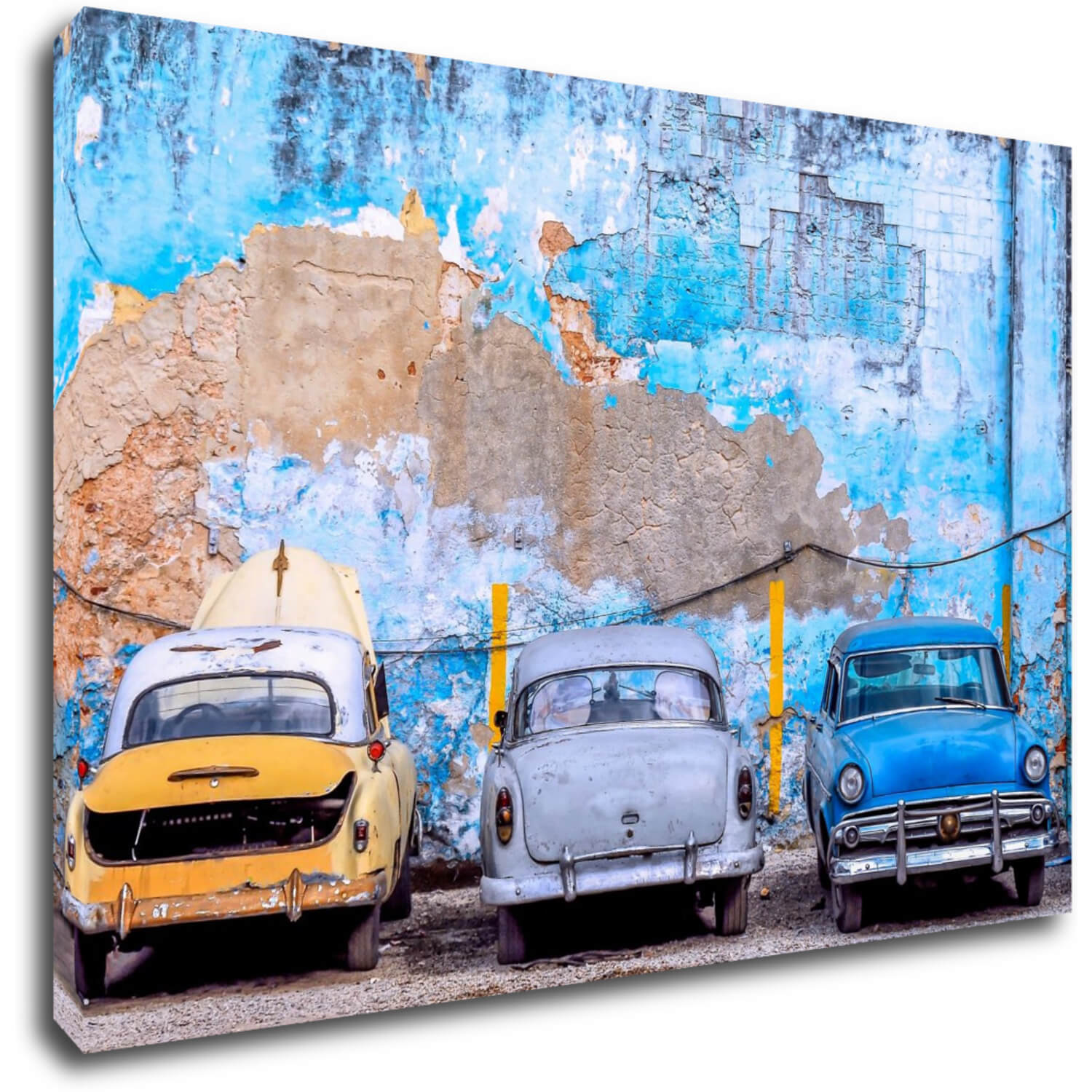 Tablou Old blue cars - 60 x 40 cm