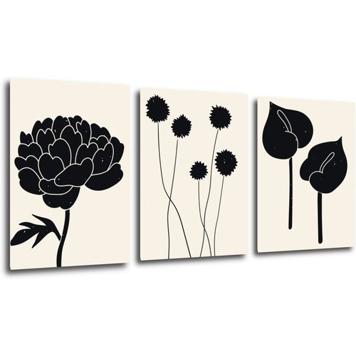 Tablou Black flowers on background