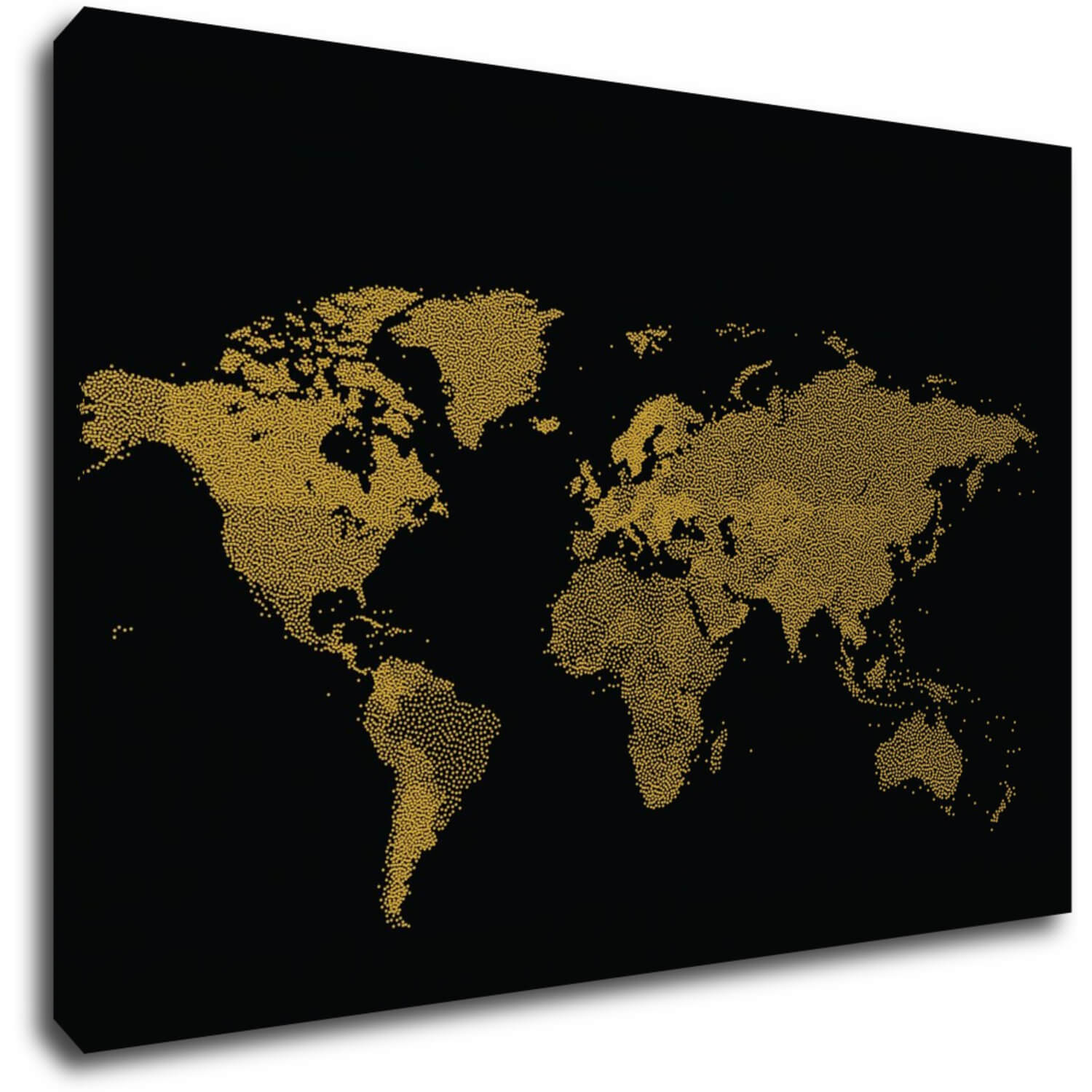 Tablou World map golden black - 90 x 60 cm