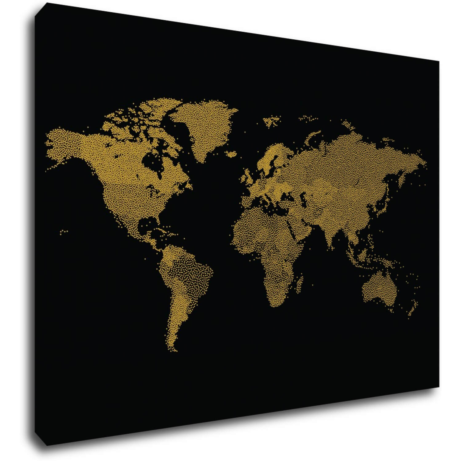 Tablou World map golden black - 70 x 50 cm