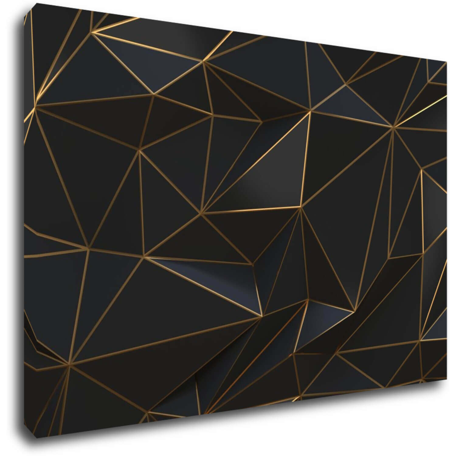 Tablou Golden triangles abstract - 90 x 60 cm