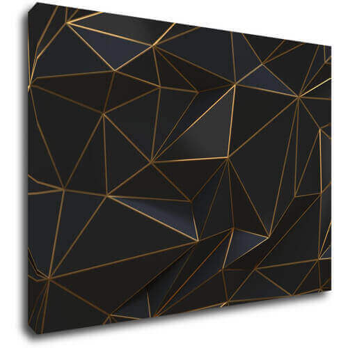 Tablou Golden triangles abstract - 70 x 50 cm