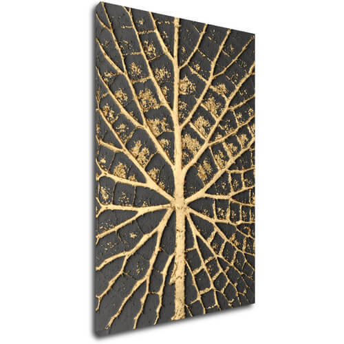 Tablou Golden leaf structure - 60 x 90 cm