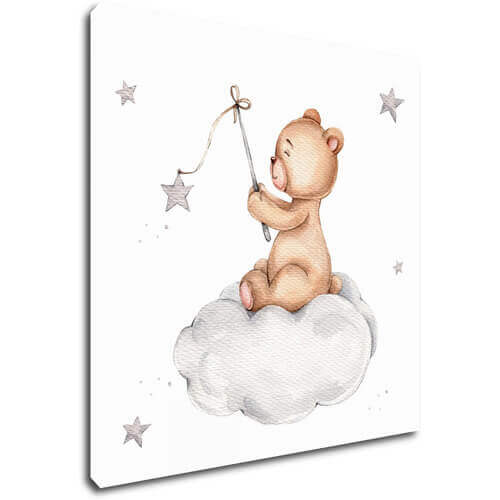 Obraz Little bear with stars - 20 x 20 cm