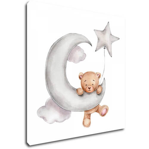 Obraz Bear and moon - 20 x 20 cm
