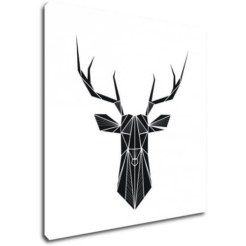 Tablou Abstract deer black and white background - 90 x 90 cm