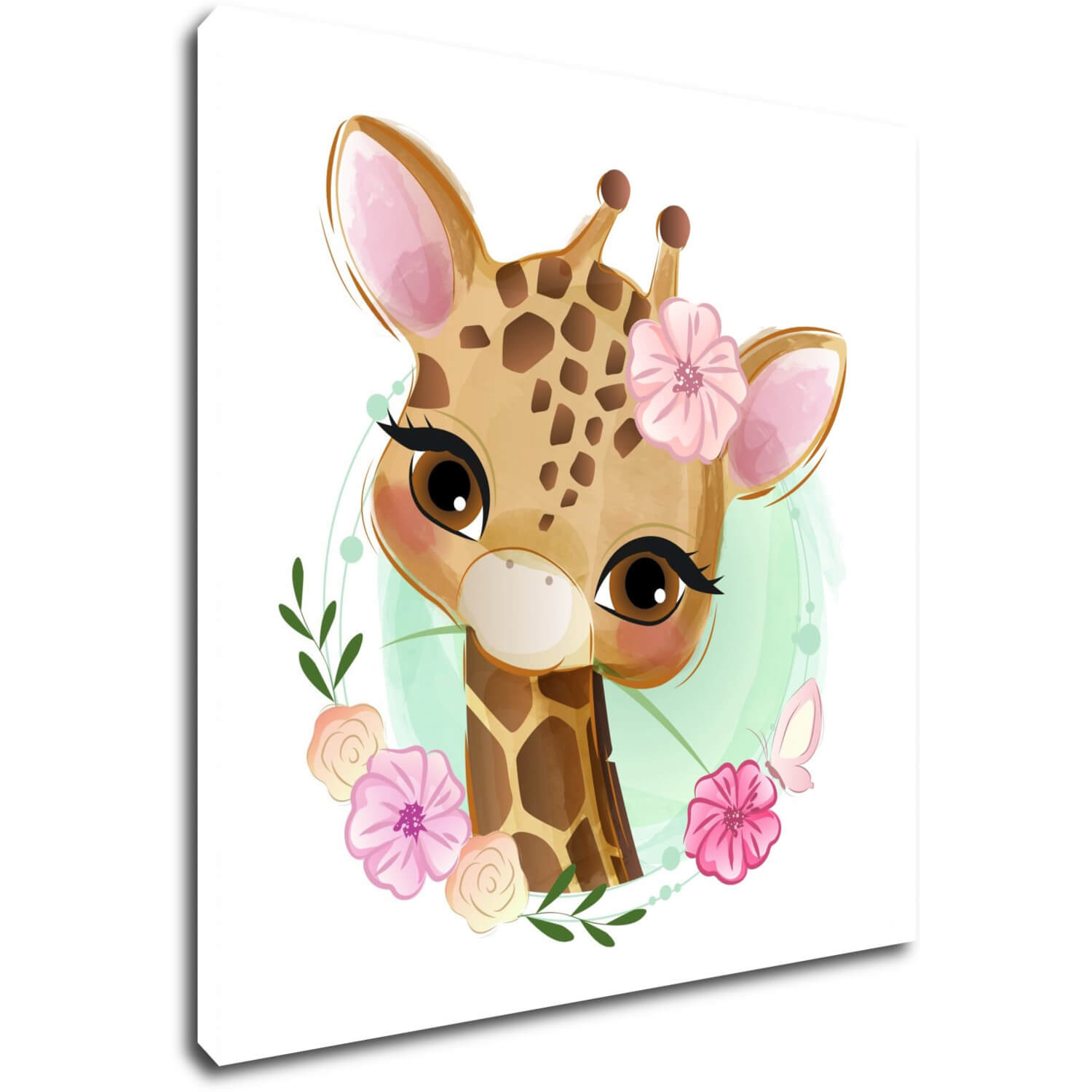 Obraz Giraffe with blossom - 40 x 40 cm