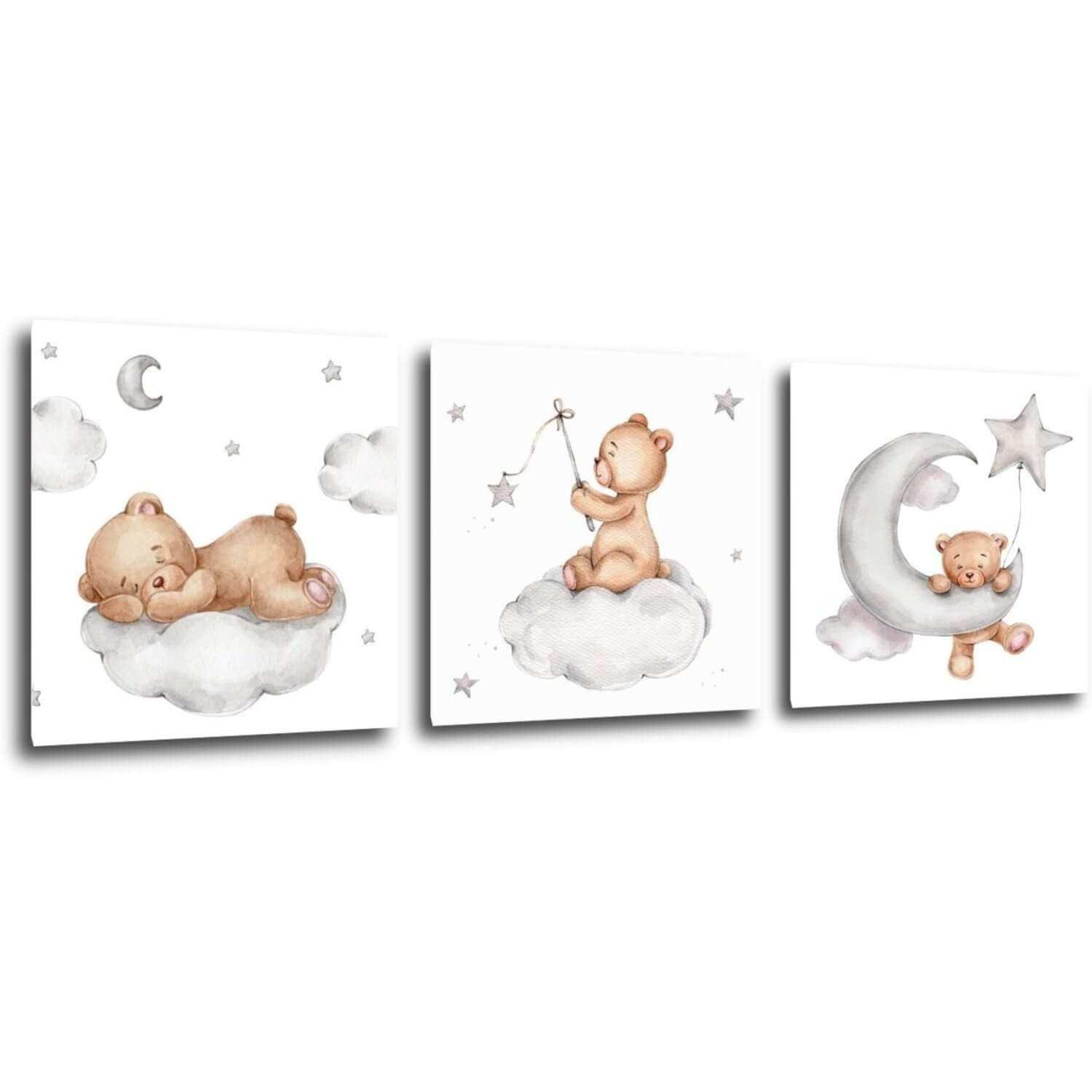 Obraz Set of three pictures with bears - 90 x 30 cm (3-piese)