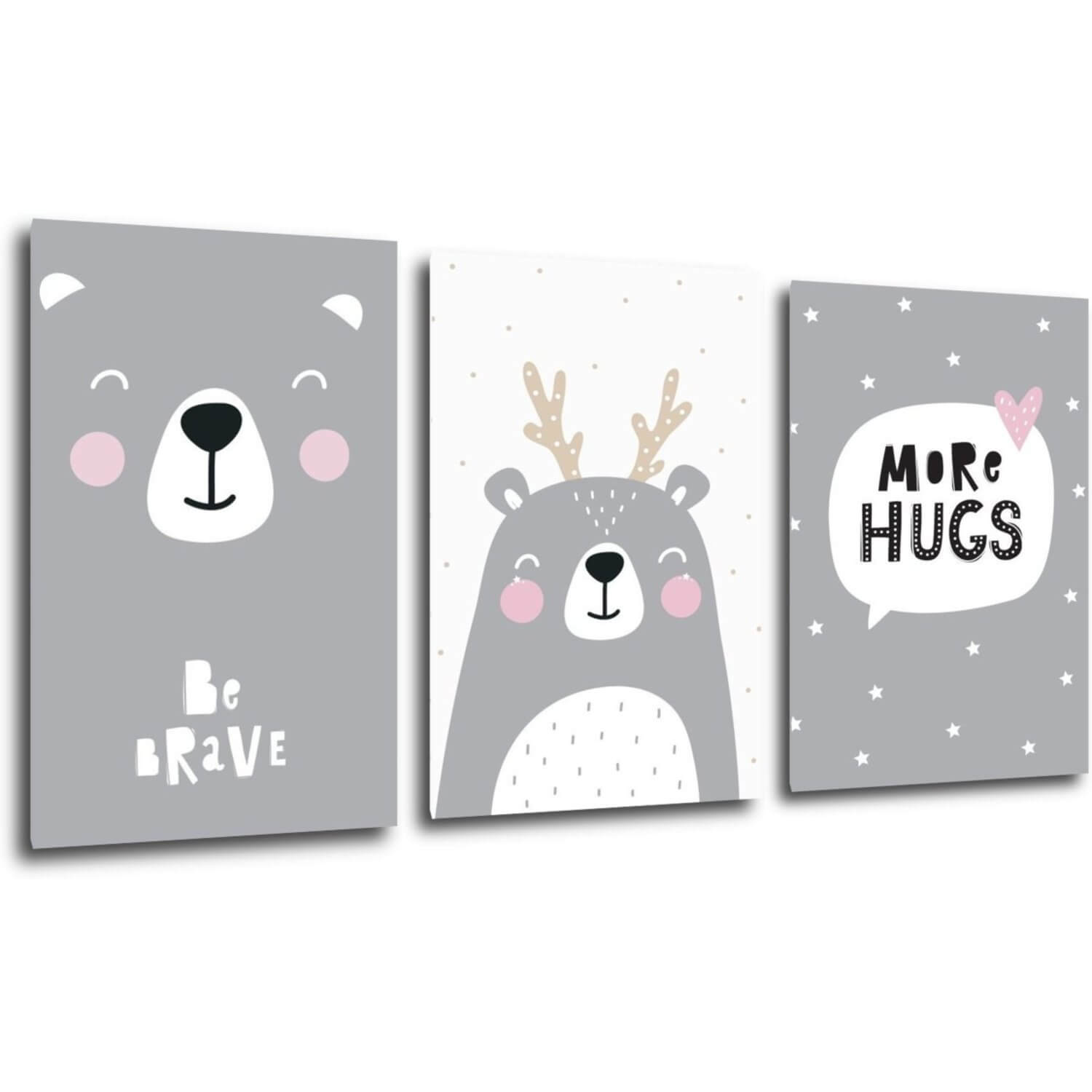 Obraz Set of pictures grey and white - 60 x 30 cm (3-piese)