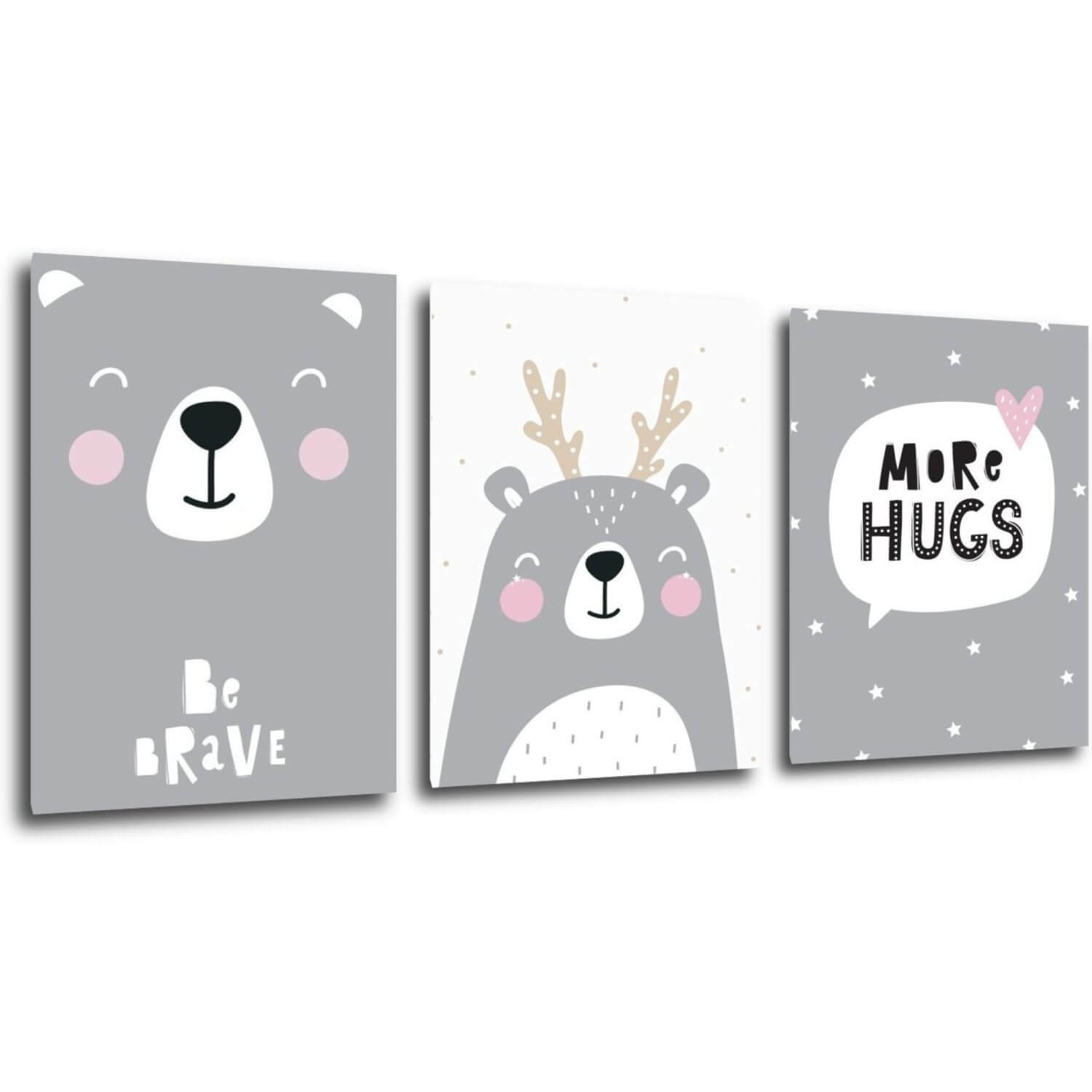 Obraz Set of pictures grey and white - 90 x 40 cm (3-piese)