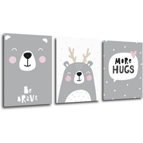 Obraz Set of pictures grey and white - 90 x 40 cm (3-piese)