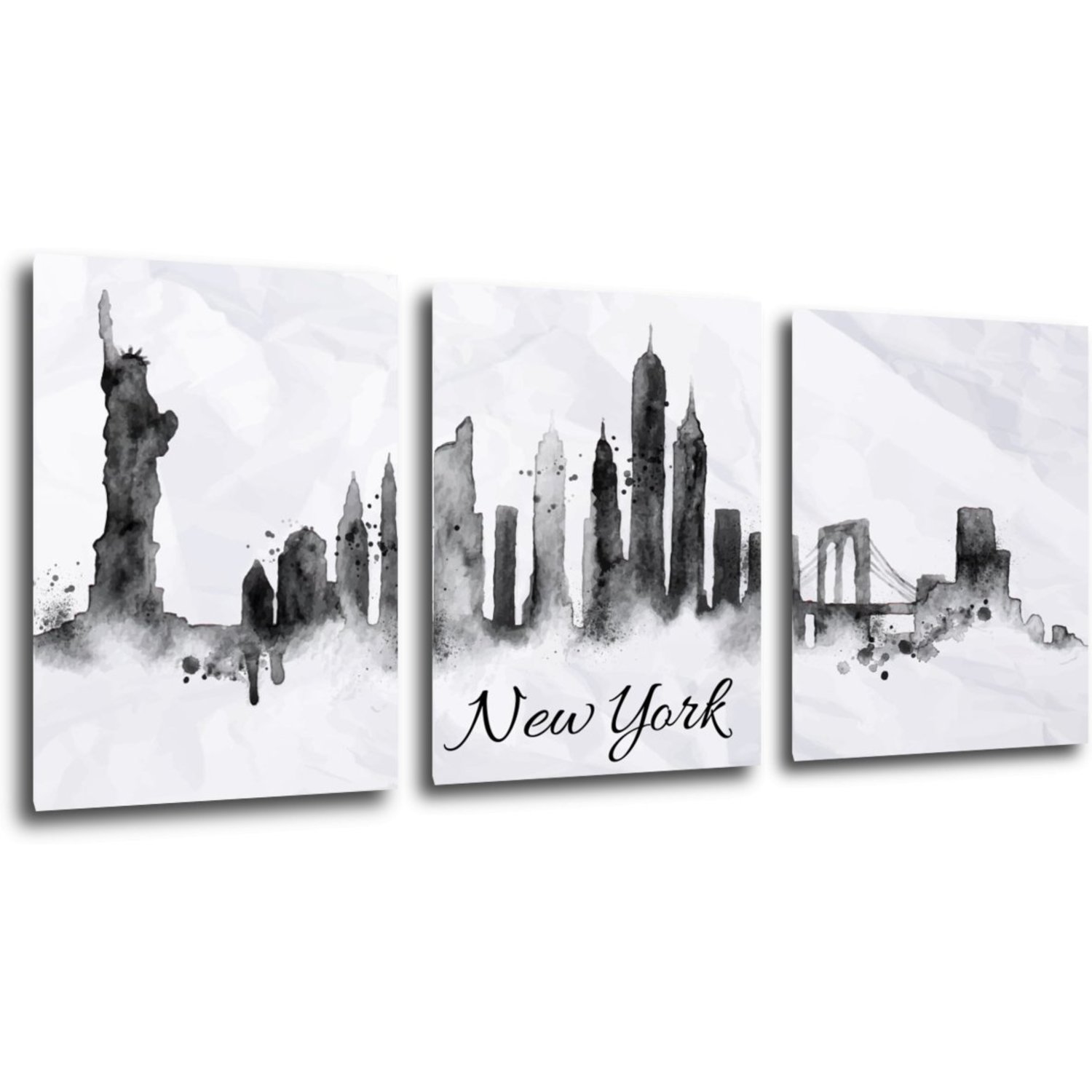 Tablou New York panorama - 90 x 40 cm (3-piese)