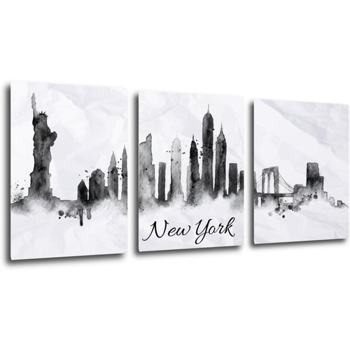 Tablou New York panorama - 90 x 40 cm (3-piese)