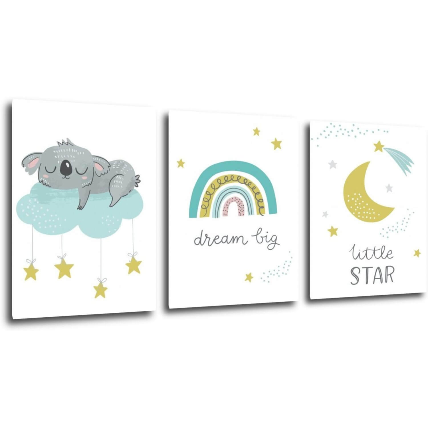 Obraz Dream big koala - 90 x 40 cm (3-piese)