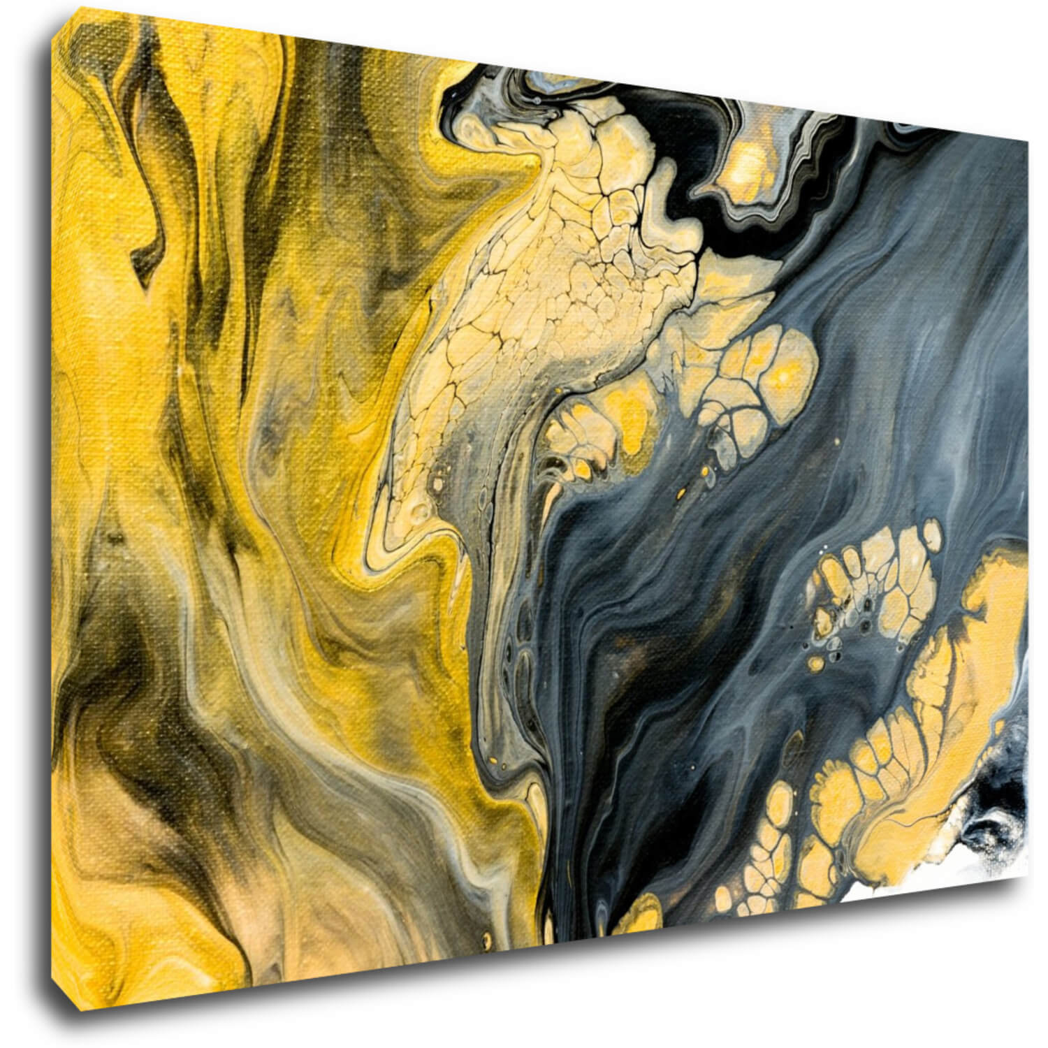 Tablou Yellow grey abstract2 - 90 x 60 cm