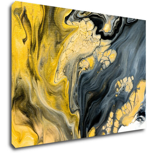 Tablou Yellow grey abstract2 - 70 x 50 cm
