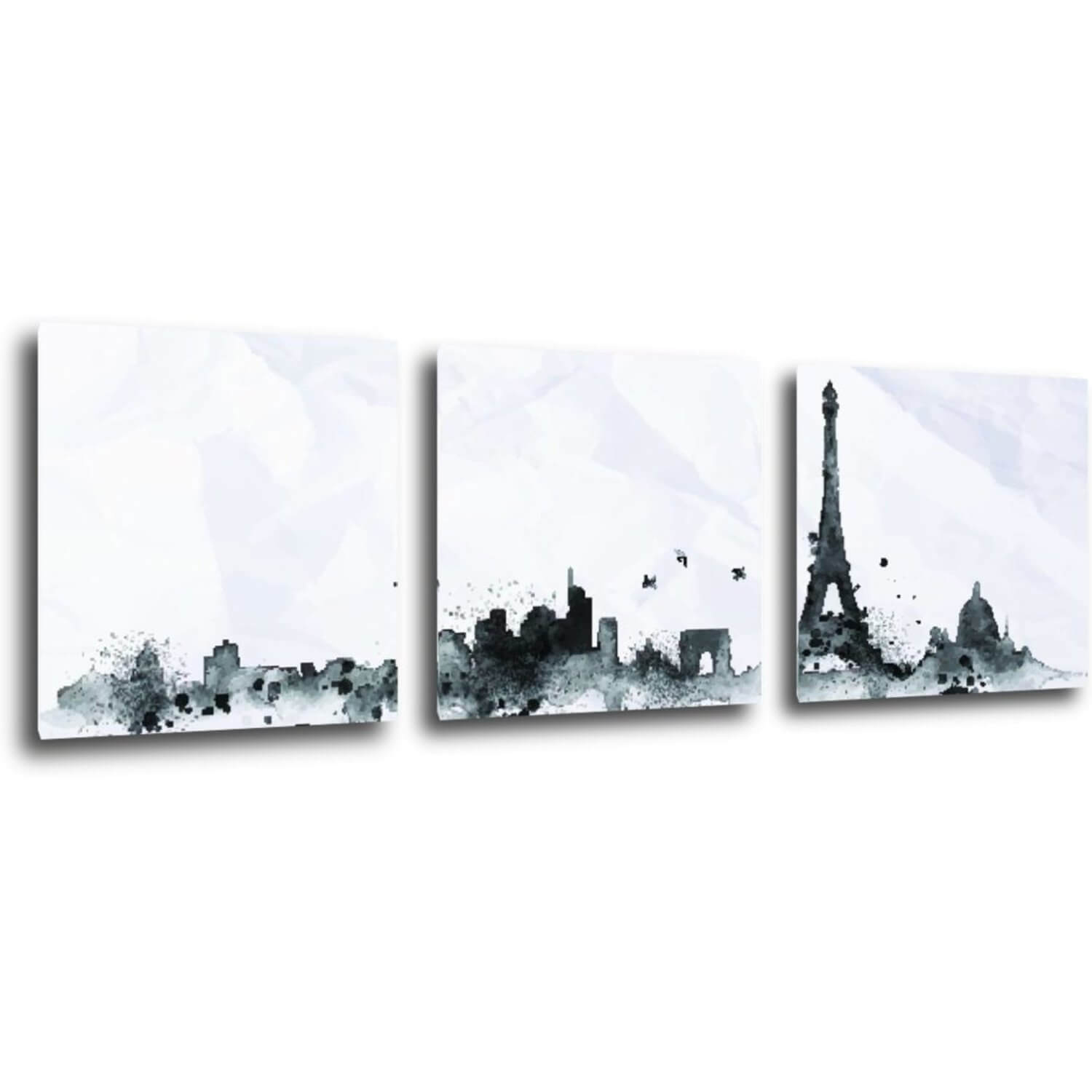 Tablou Paris panorama - 90 x 30 cm (3-piese)