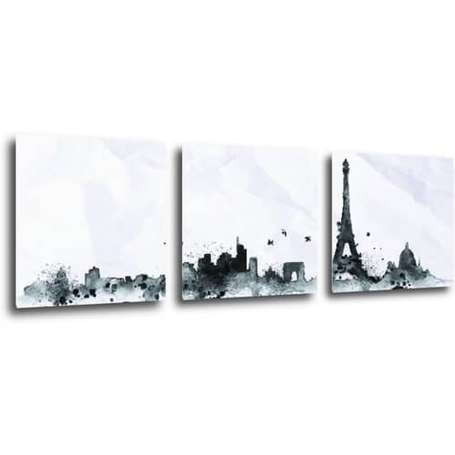 Tablou Paris panorama - 90 x 30 cm (3-piese)