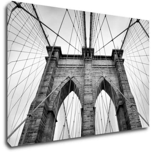 Tablou Brooklyn bridge black and white - 60 x 40 cm