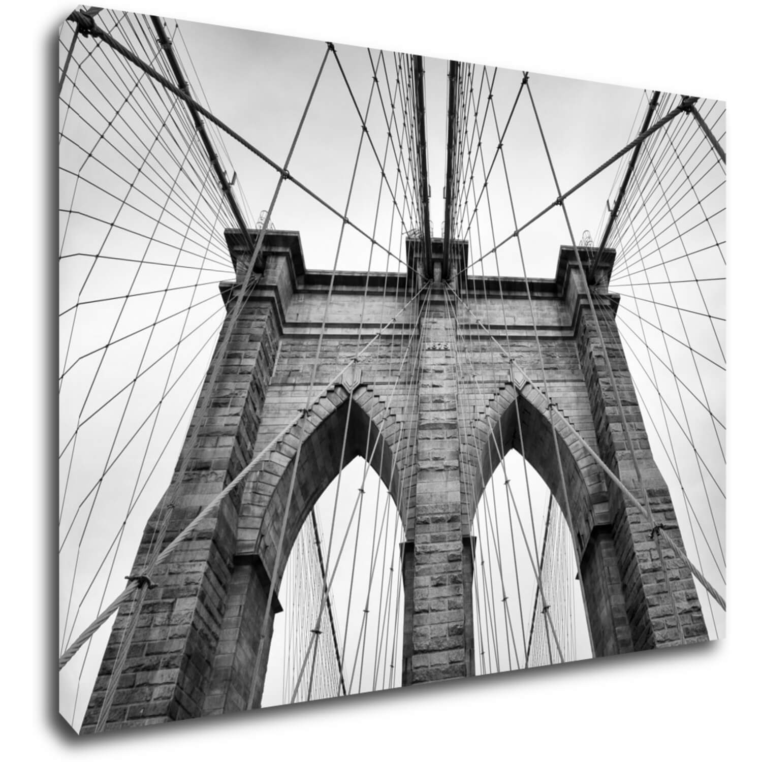 Tablou Brooklyn bridge black and white - 70 x 50 cm