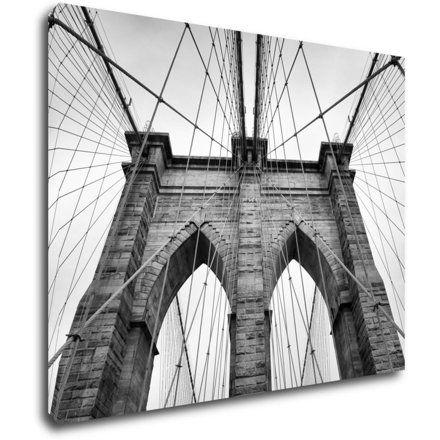 Tablou Brooklyn bridge black and white - 90 x 70 cm