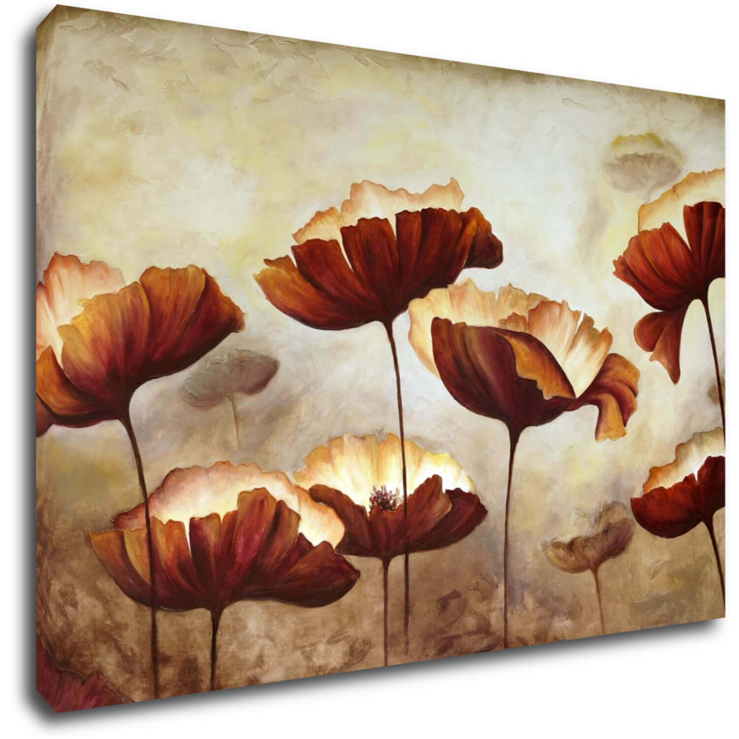 Tablou Flowers red and yellow - 90 x 60 cm