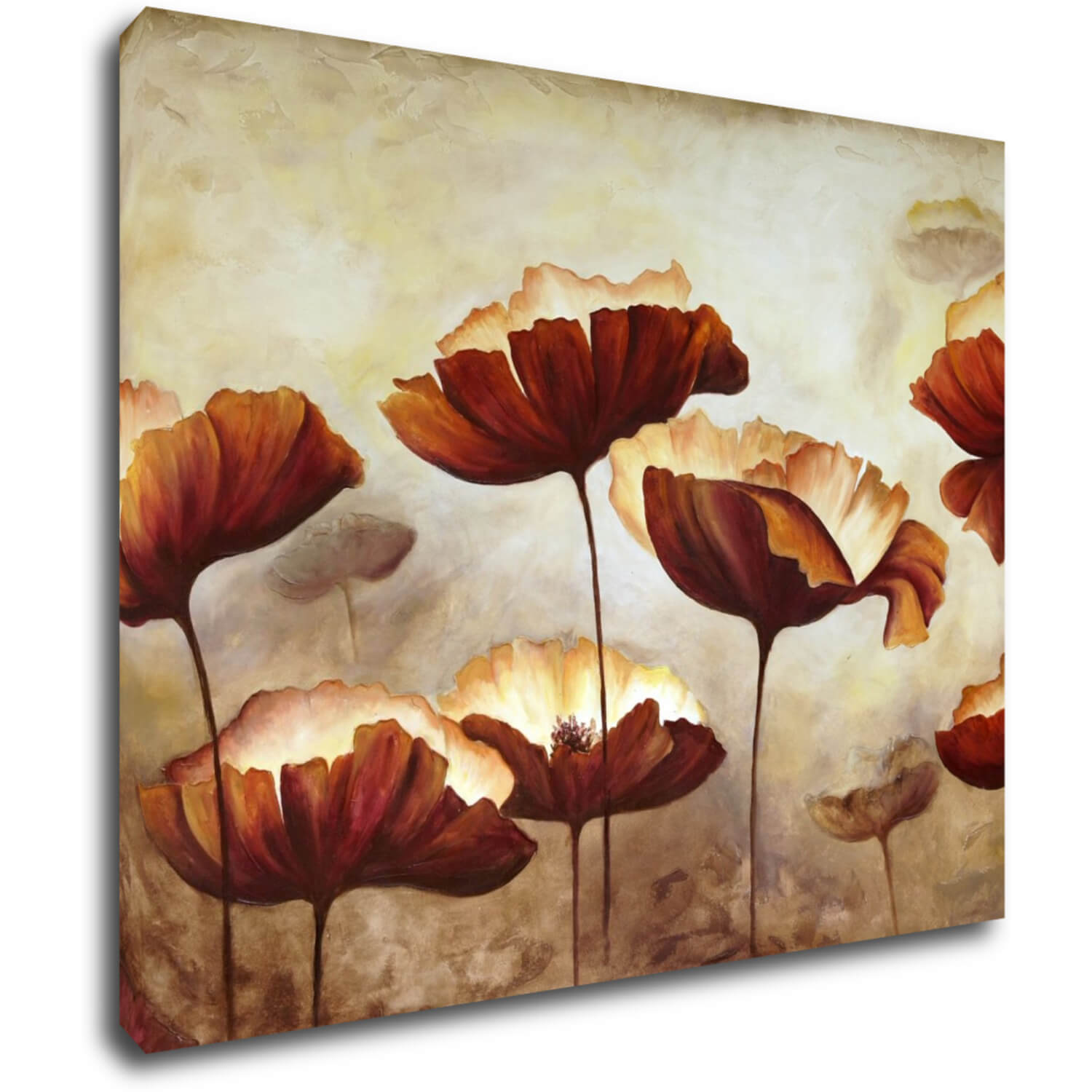Tablou Flowers red and yellow - 90 x 70 cm