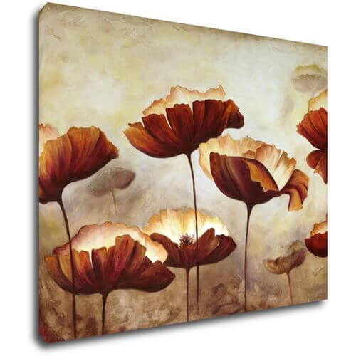 Tablou Flowers red and yellow - 90 x 70 cm