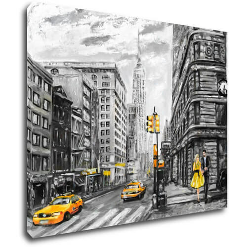 Tablou New York Yellow Details - 90 x 70 cm