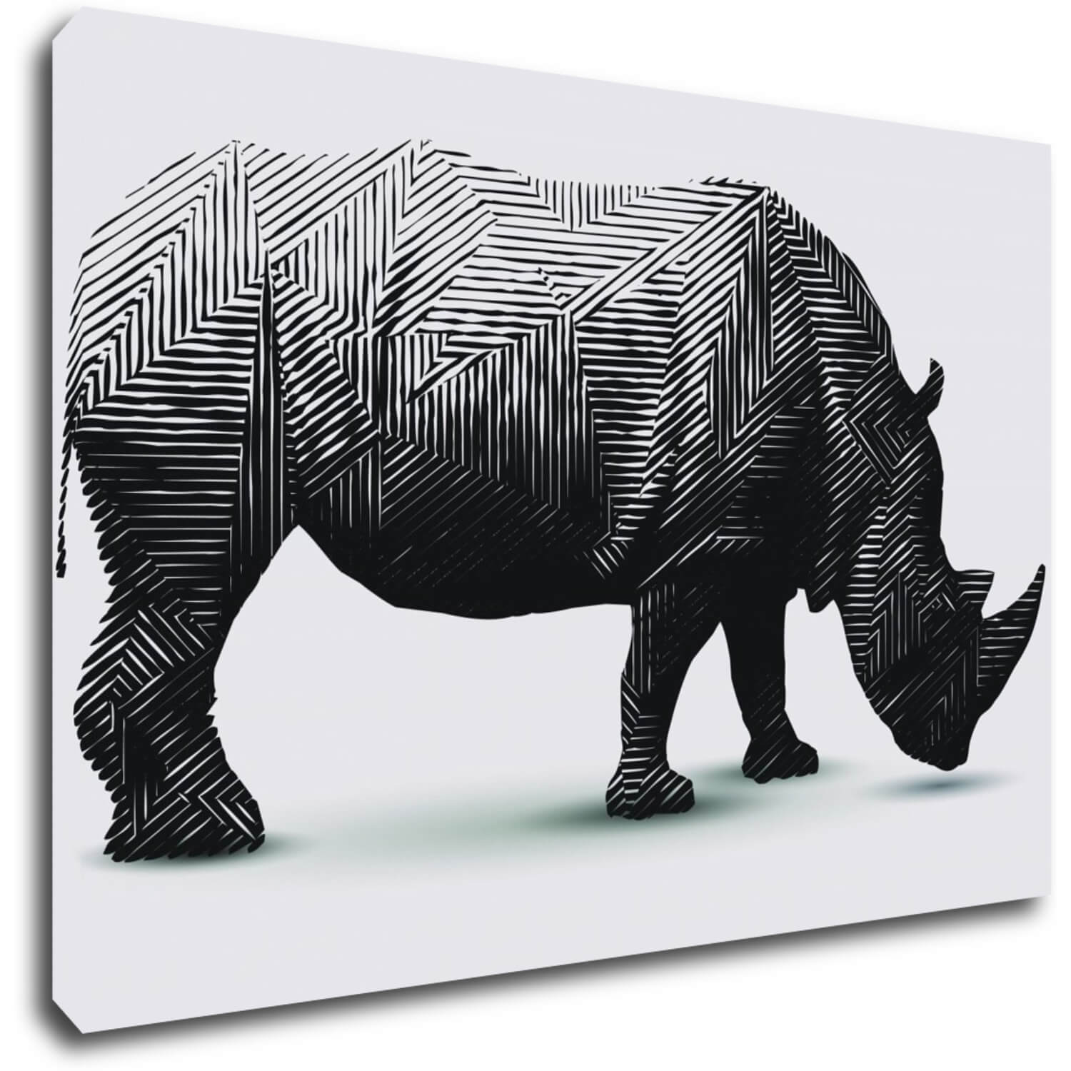 Tablou Rhinoceros black and white - 60 x 40 cm