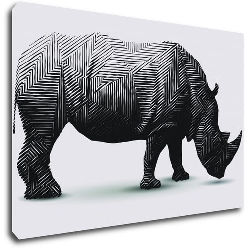 Tablou Rhinoceros black and white