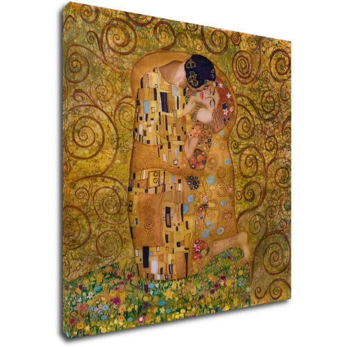 Tablou Reproduction Gustav Klimt Kiss - 60 x 60 cm