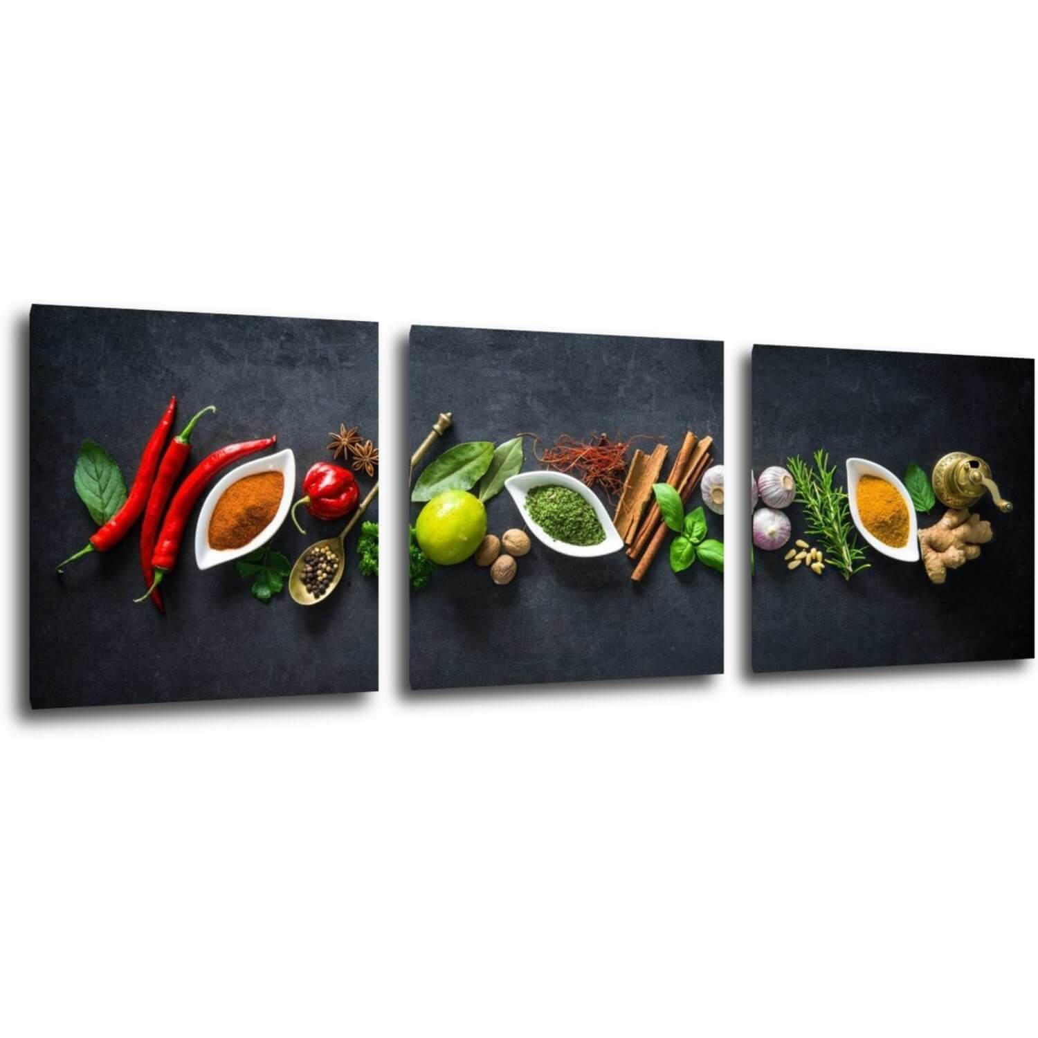 Tablou Flavorings and spice - 90 x 30 cm (3-piese)