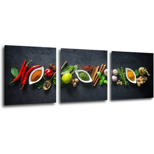Tablou Flavorings and spice - 90 x 30 cm (3-piese)