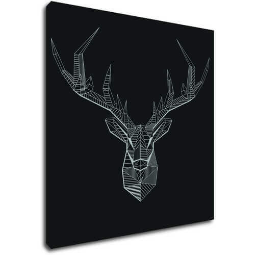 Tablou Deer black and white - 60 x 60 cm