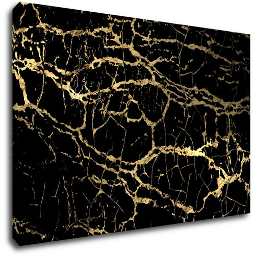 Tablou Marble black and gold - 90 x 60 cm
