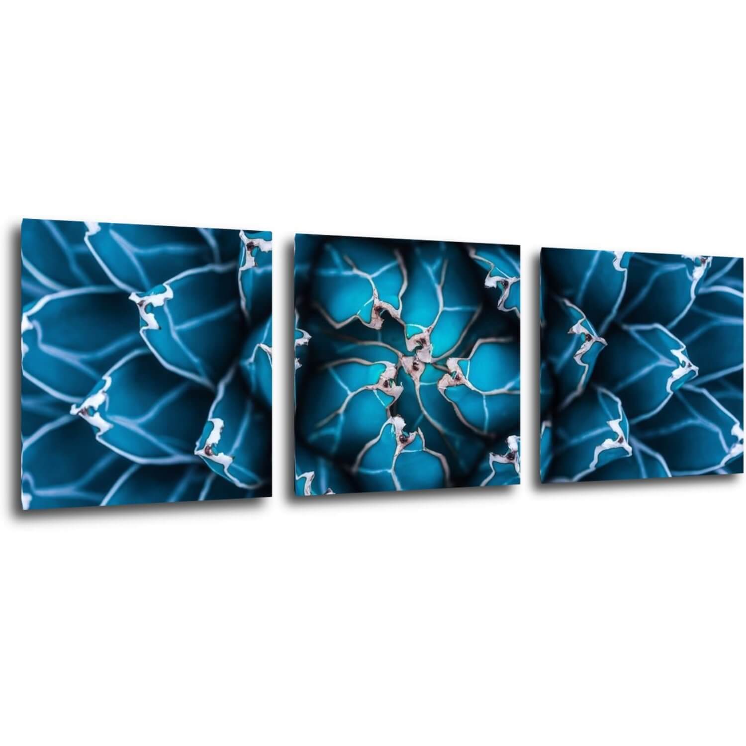 Tablou Blue blossom - 90 x 30 cm (3-piese)