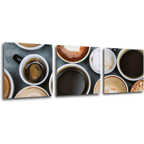Tablou Coffee types - 90 x 30 cm (3-piese)