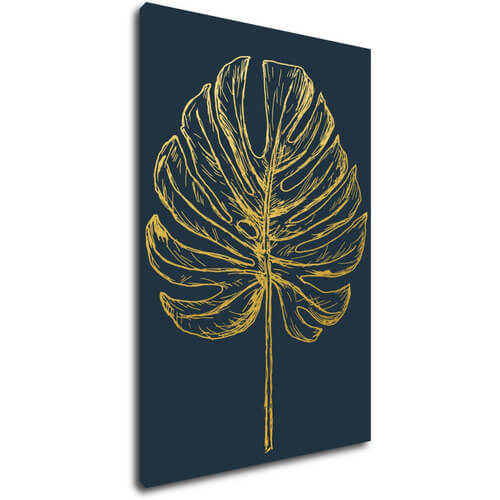 Tablou Golden leaf dark background