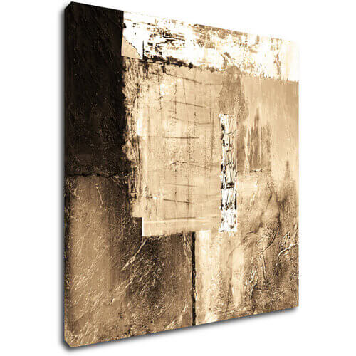 Tablou Beige gold abstract square