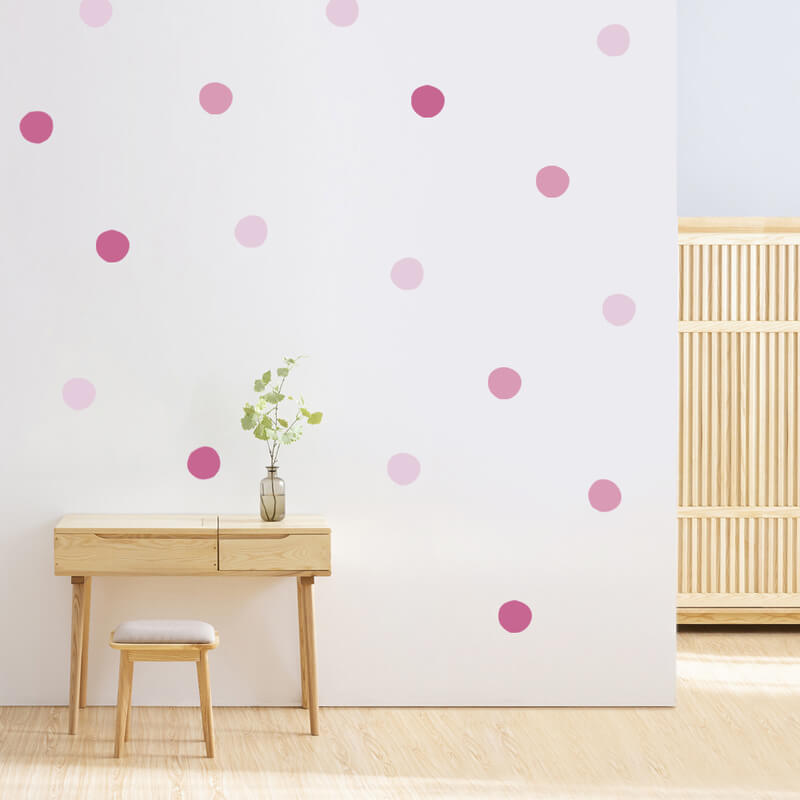 Autocolant pentru camera copilului Dots pink
