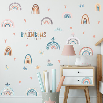 Autocolant pentru camera copilului Colorful little rainbows