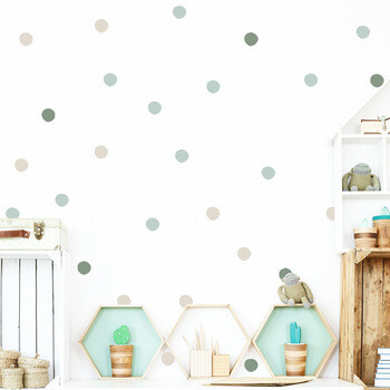Autocolant pentru camera copilului Green dots