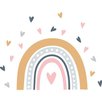 Autocolant pentru camera copilului Rainbow and hearts