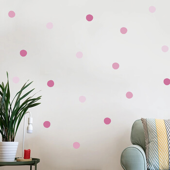 Autocolant pentru camera copilului Dots pink
