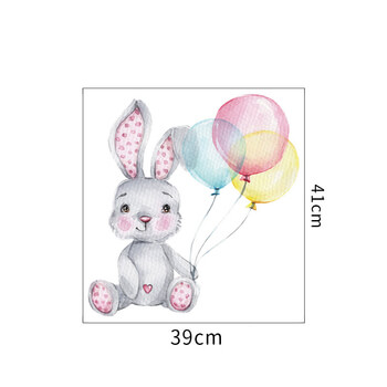 Autocolant pentru camera copilului Rabbit and balloons - 39x41cm