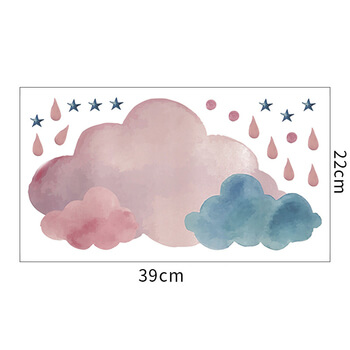 Autocolant pentru camera copilului Pink and blue clouds